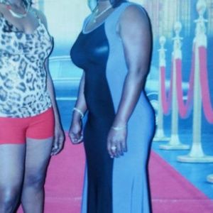 Multi black and blue dress